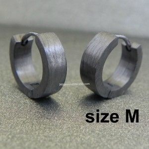 Brincos de argola de tijolo de carvão, brincos de argola masculinos, brincos de argola infinito, brincos de argola para uso diário, brinco de cartilagem, argolas huggie, E150MB