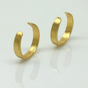 Gold zest ear cuff, non pierced ear cuff, non piercing, cartilage earring, simple ear cuff, men&#39;s hoop earring, 104 Yellow