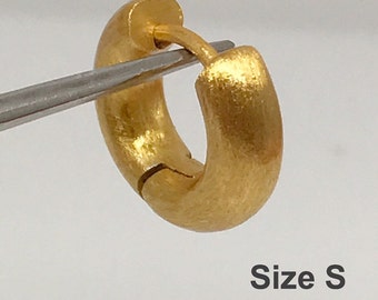 Pendientes aro tesoro oro, pendientes aro pequeños, pendientes aro huggie, pendientes aro hombre, pendientes aro cartílago, E115MY Pequeño
