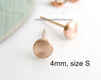 Men's stud earrings, bleached crimson stud earrings, fake plug, fake gauge earrings, small stud earrings, 4mm rose gold stud earring, 4204MR