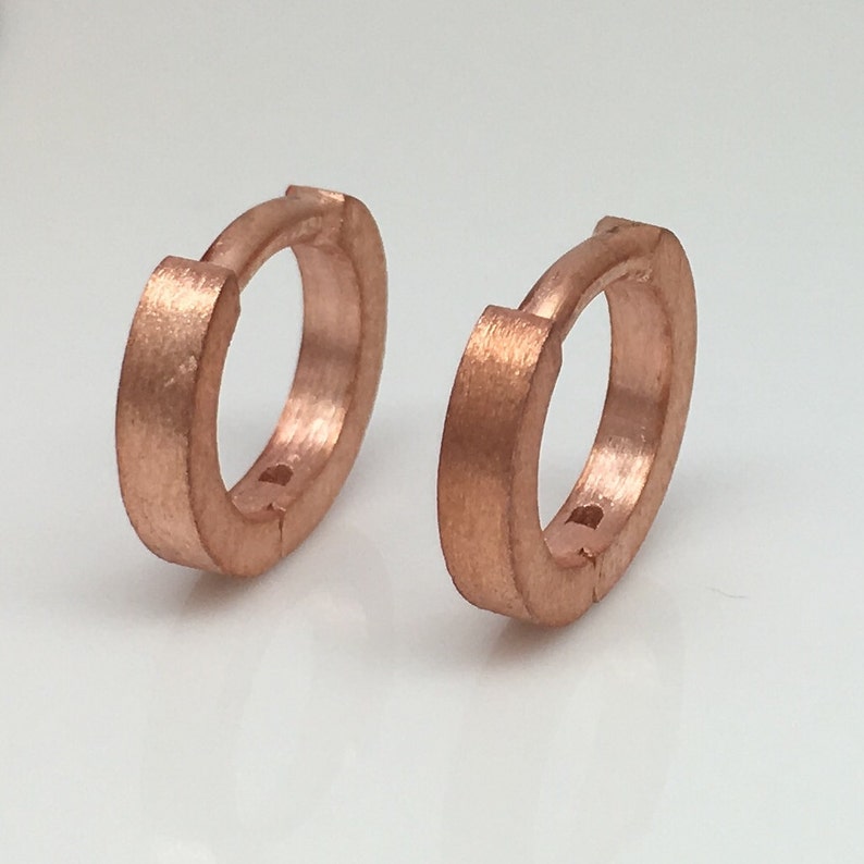 14 gauge hoop earrings 14G rose gold hoop earrings men's Etsy