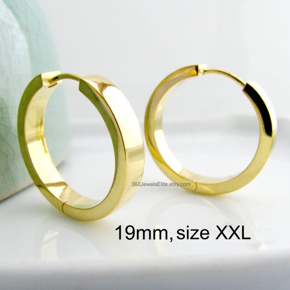 Gold Hoop Earrings Solar Yellow Gold Hoops Men's -   Small gold hoop  earrings, Hoop earrings small, Gold earrings for men