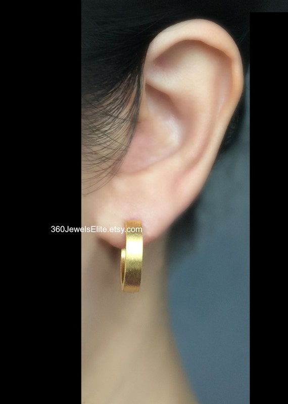 Extra Large Gold Hoop Earrings for Men Gold Hoop Earrings 24K