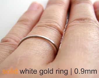 Solid white gold ring spacer or ring guard,  thin gold ring, thin wedding rings, thin knuckle rings, spacer ring, protect my wedding ring