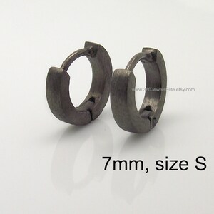 Men&#39;s hoop earrings, blackout hoop earrings for men, tiny hoop earrings, black gold hoop earrings for men, huggie earrings,  E120MB