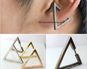 Conch Earring Triangle -  Gauge Earring - Ear Cartilage Piercing - Customization Available - 14g 16g 18g 20g pin - Single Earring E235