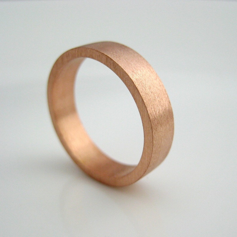 Solid Rose Gold Wedding Band Brushed Matte Flat Square 1.5mm - Etsy