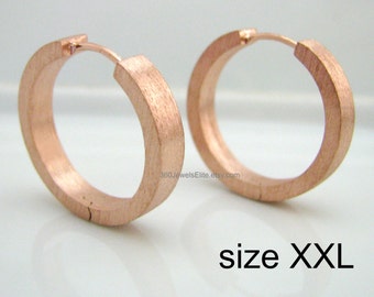 Oversized Hoop Earrings For Men - Extra Large Rose Gold Plated Hoop Earrings For Men- XXL Hoop Earrings  - Etsy Earrings for Men XXL E194MR