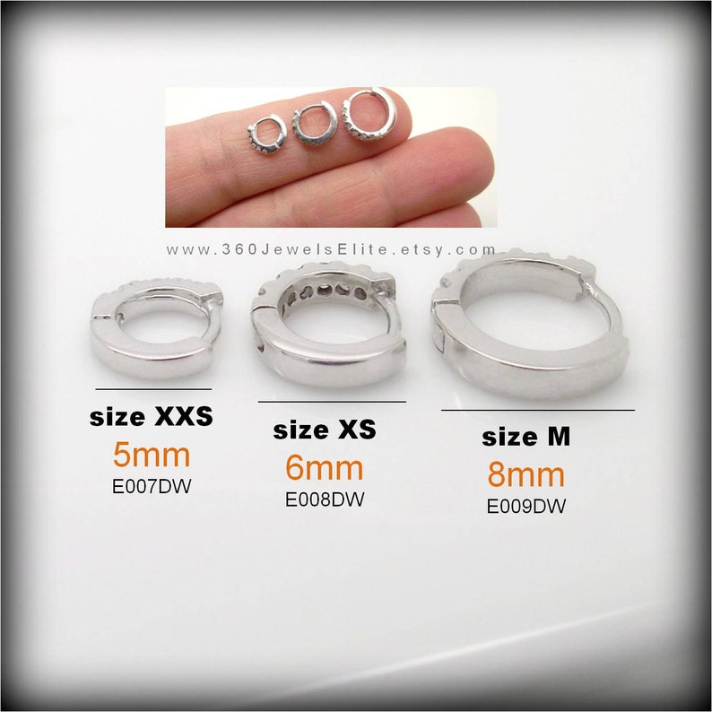 8mm Diamond Cartilage Hoop Earrings for Men Upper Ear Hoop Etsy