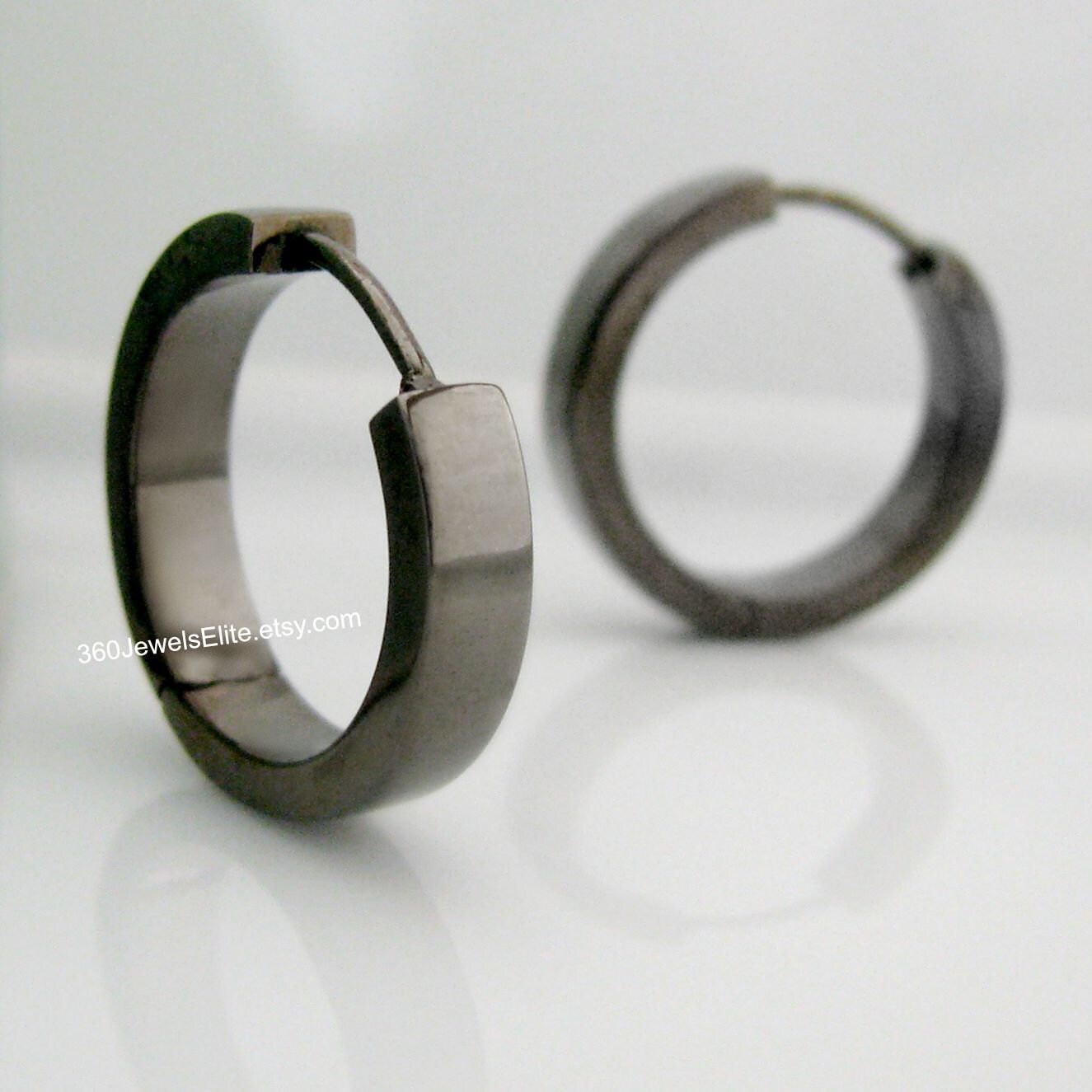 Extra Large Black Hoop Earrings for Men Men's Earrings Etsy