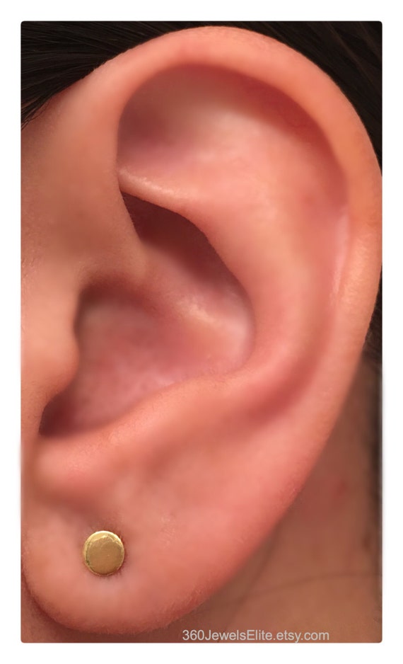 Men s Stud Earrings Men s Earrings Studs 4mm Flat Disc Stud