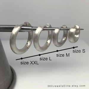 Solid rounded hoop earrings, 925 sterling silver hoop earrings for men, fake gauge earrings, full circle hoop earrings, Johnny Depp inspired