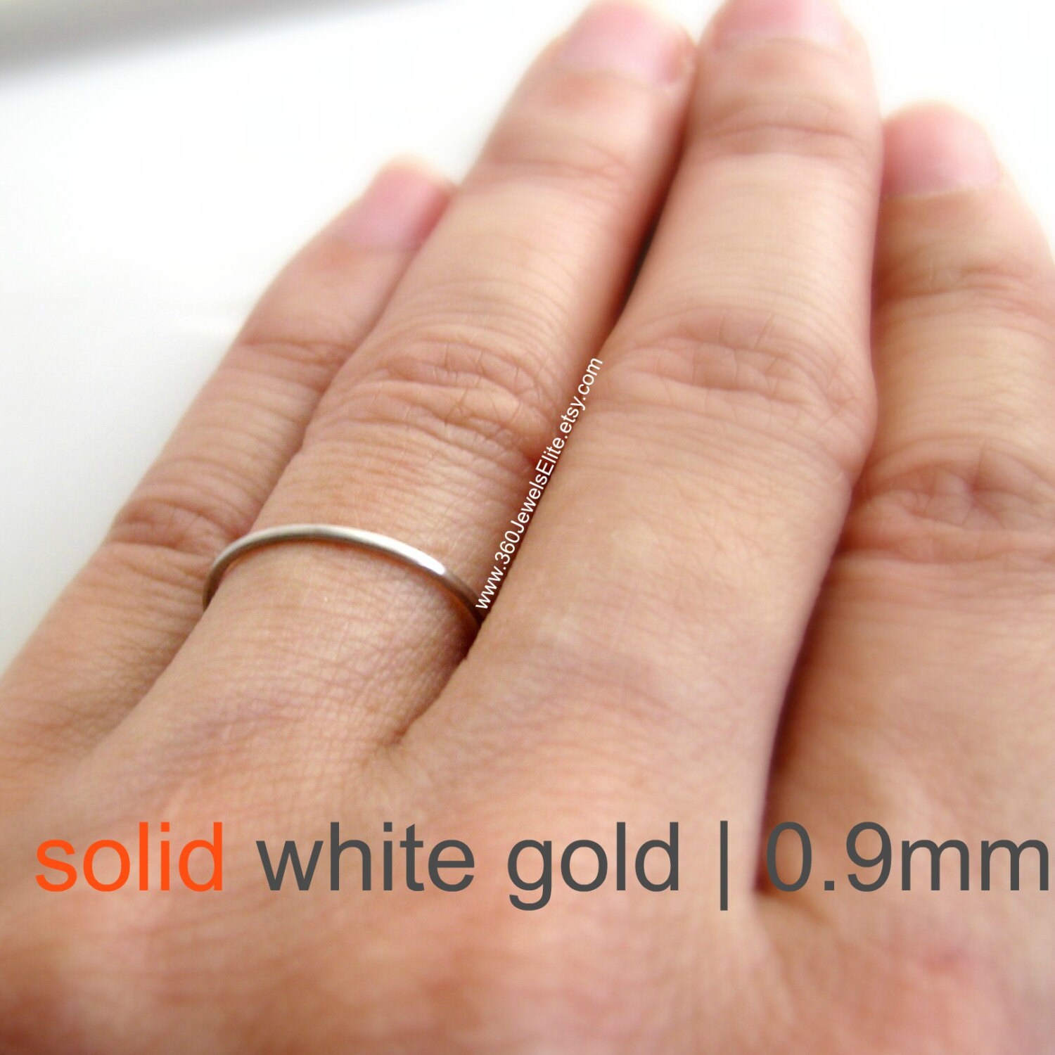 Solid White Gold Ring Spacer or Ring Guard Thin Gold Ring - Etsy