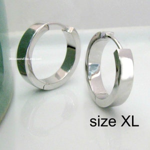 Men&#39;s hoop earrings, blanc infinity hoop earrings, extra large hoop earrings, men&#39;s earrings, silver hoop earrings, big hoop earring, E193SW