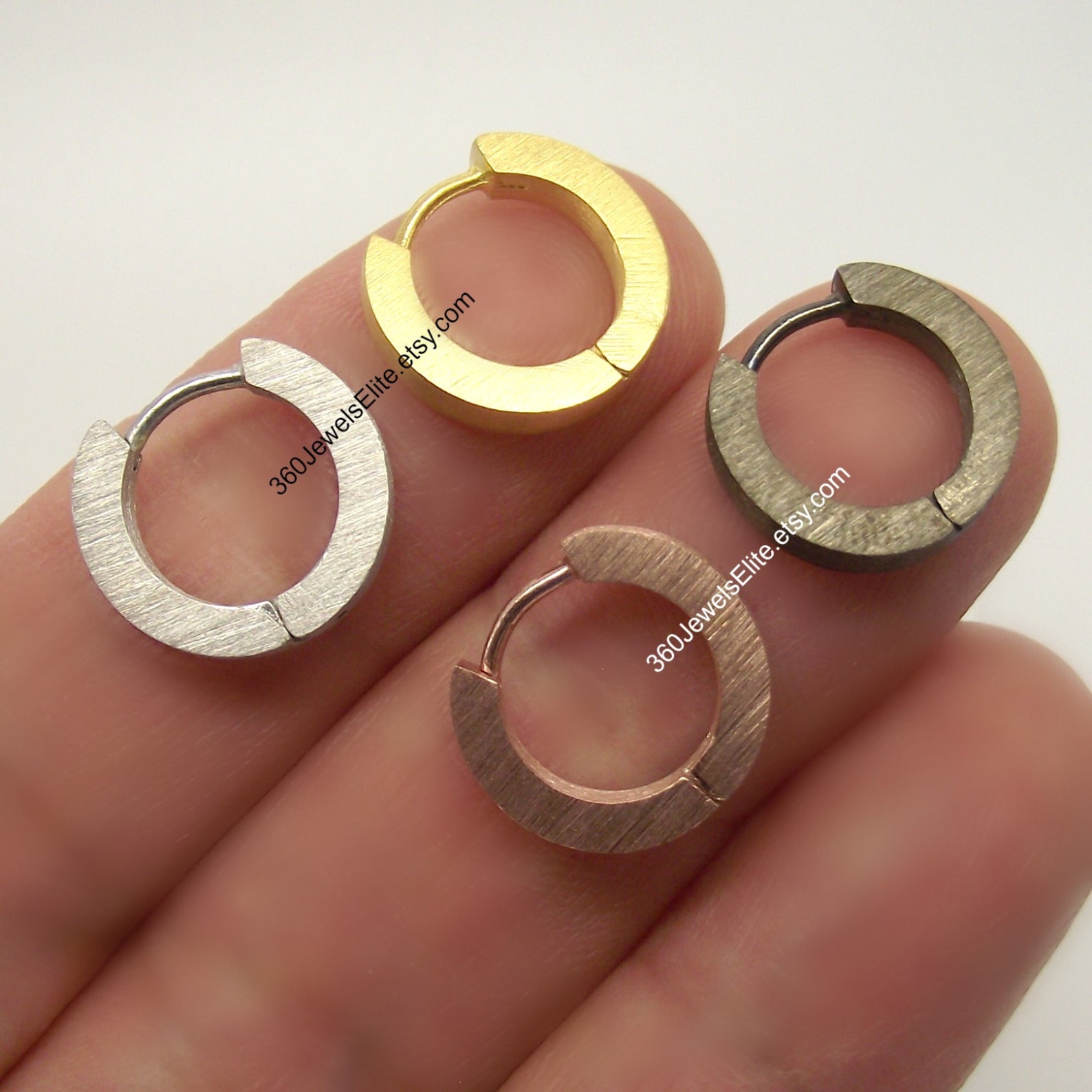 Gauge Hoop Earrings Men's Gold Huggie Custom Men's Etsy