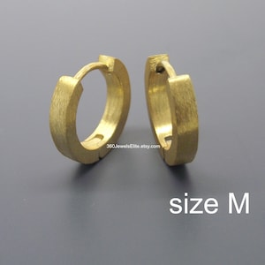 Golden mustard hoop earrings, mens earrings, cartilage earring, sterling silver posts, huggie hoop earrings, mens hoop earrings,   E130MY