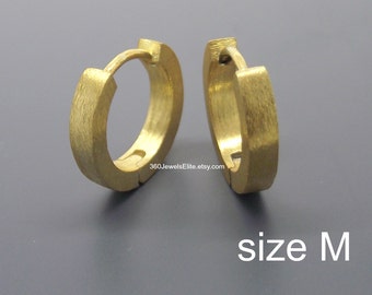 Pendientes de aro color mostaza dorado, pendientes para hombre, pendientes de cartílago, postes de plata de ley, pendientes de aro pequeños, pendientes de aro para hombre, E130MY