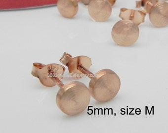 Orbicular slab stud earrings, rose gold stud earrings, small stud earrings, men's stud earrings, women's stud earrings, Nail it Down 420 5MR