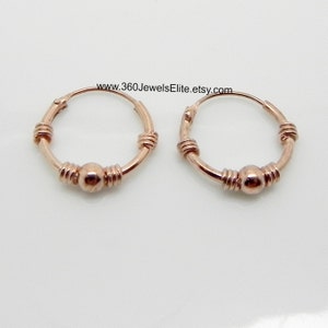 Confident rose wire hoop earrings, men&#39;s hoop earrings, cartilage earring, rose gold hoops, men&#39;s earrings, wire hoop earrings, 556R