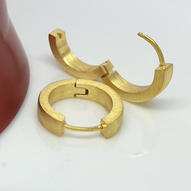 Men's Hoop Earrings Citron Gold Hoop Earrings for Men | Etsy