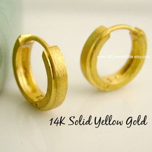 Megalopolitan bullion hoop earrings, men's hoop earrings, men's earrings hoops, small hoops,  14K gold hoop earrings, huggie hoops,  E002MY