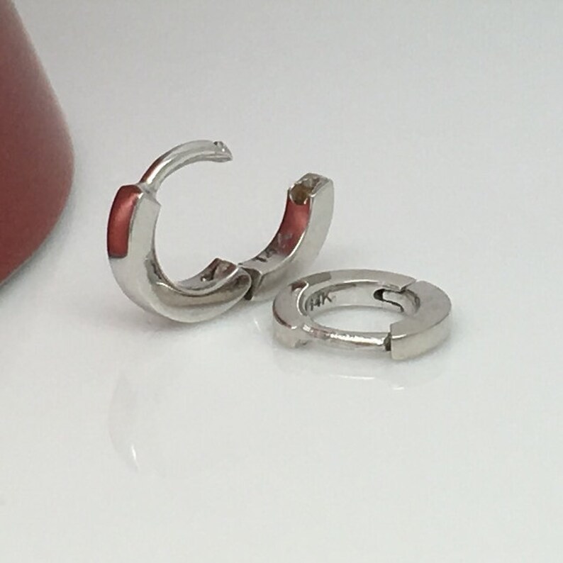 Continuum Gauge Cartilage Hoop Earring Solid White Gold Hoop Etsy