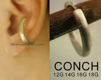 Conch piercing earring 16g, homme conch hoop earring, 16g cartilage earring for men, E192MN 16G
