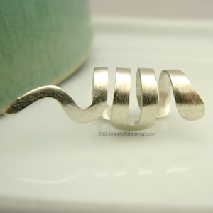 Tropical spiral serpent Ear Cuff, sterling silver ear cuff, men&#39;s ear cuff, ear cuff no piercing, ear cuff jacket,  ear wraps, 103E