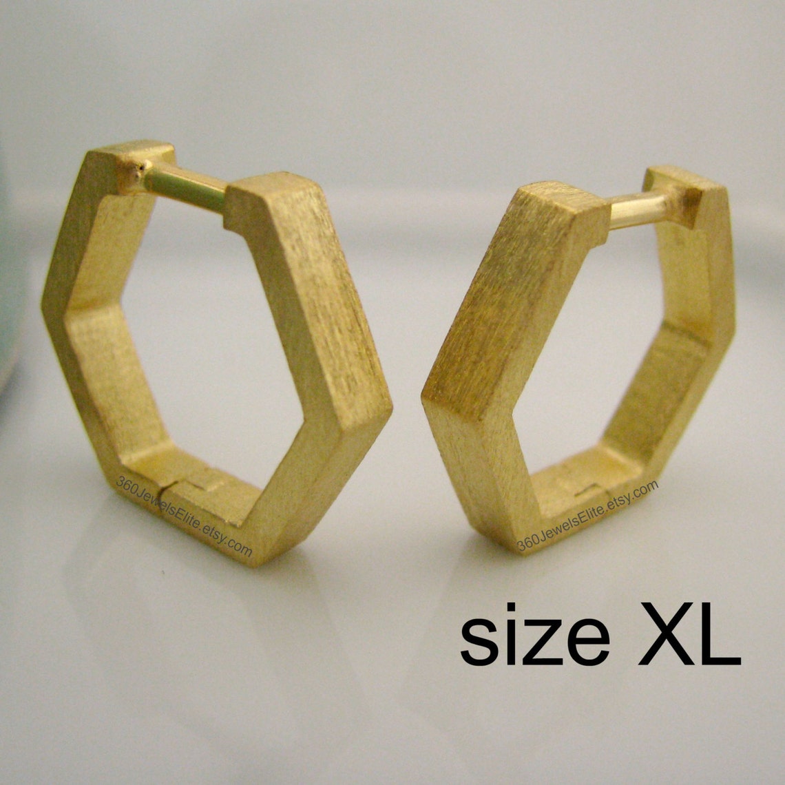 Gauge Earring Geometric Hexagon Hoop Earrings Men's Hoop Etsy Canada