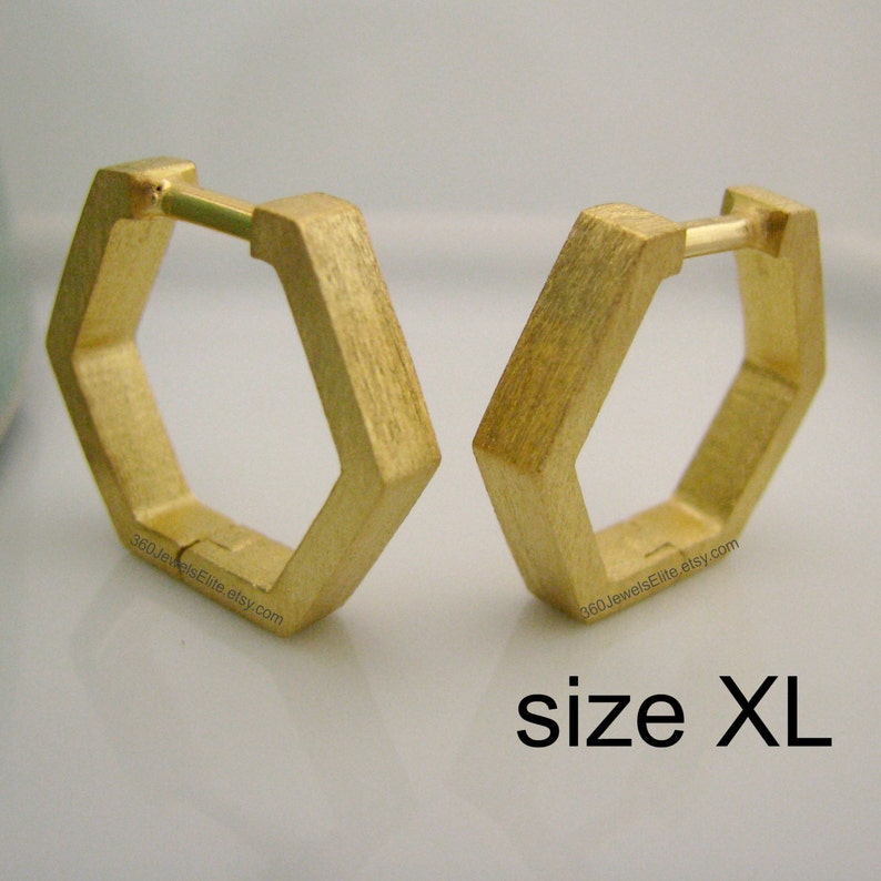 Gauge Earring Geometric Hexagon Hoop Earrings Men's Hoop Etsy Canada
