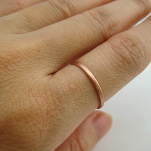 Solid Rose Gold Wedding Band Brushed Matte , Flat Square 1.5mm Stack Ring Spacer Ring, Customized and Engraved Ring Available, Promotion image 2
