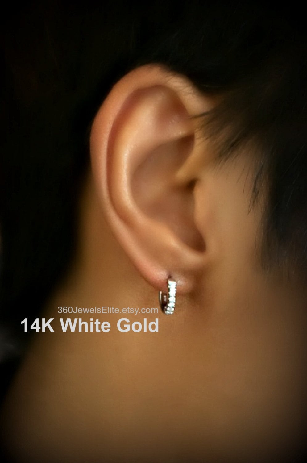 Mens earrings shop diamond hoop