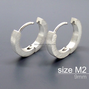 Arctic sky thin hoop earrings, men's hoop earrings, slim hoop earrings, men's earring, cartilage earring, sterling silver hoops, E140MW