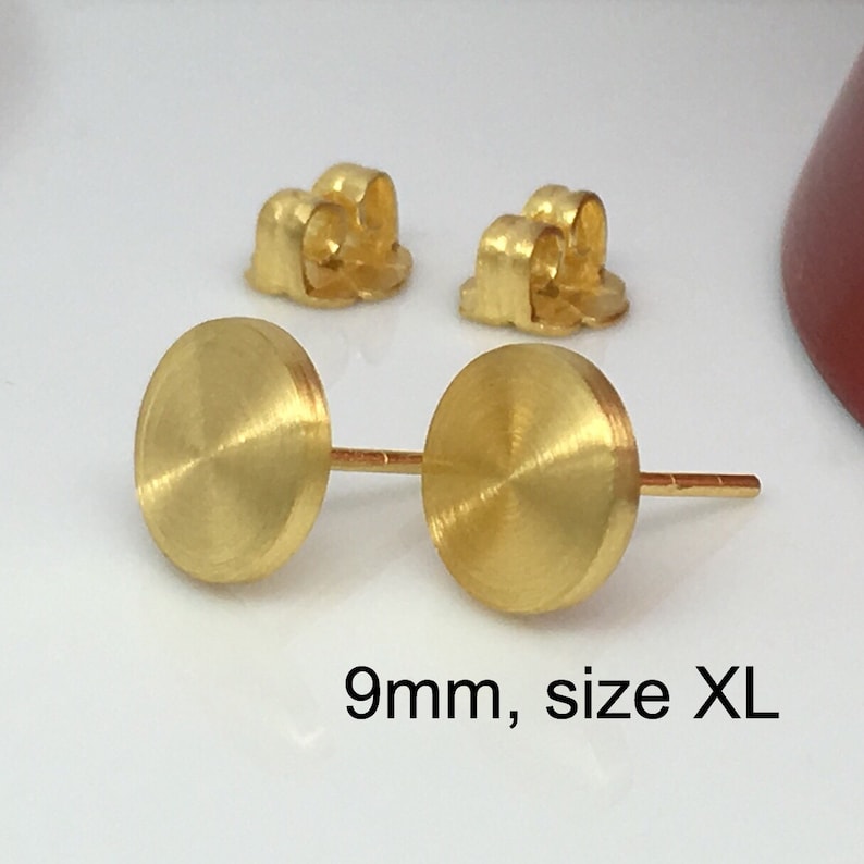 yellow disc stud earrings mens earrings fake gauge Etsy