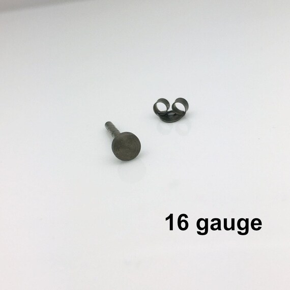 Black 16 Gauge Guy s Stud Earring Inconspicuous Disc Stud Earring for Men Men s Ear Cartilage Earring 4mm Stud Earring 420 4MB 16G Etsy