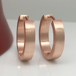 Carnation rose hoop earrings, large hoop earrings, rose gold hoop earrings, large hoop earrings, men&#39;s earring, sterling silver post, E190MR