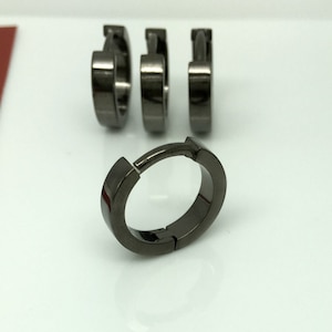 14 gauge hoop earings, men&#39;s hoop earrings, polished black gold hoop earrings, conch hoop earring, gauged earrings,  E190 gauge
