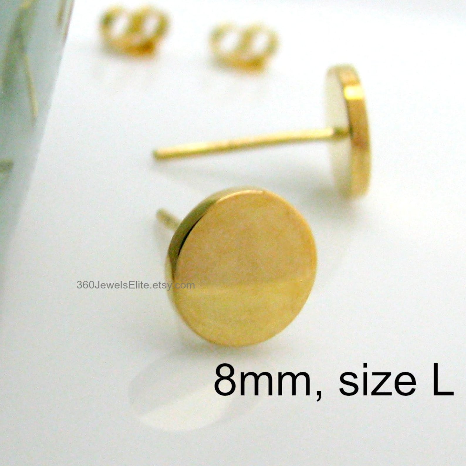8mm Fake Plug Stud Earrings for Men Gold Round Stud Earrings Etsy