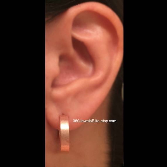 12 Gauge Rose Gold Hoop Earrings Cartilage Gauge Earring 12G