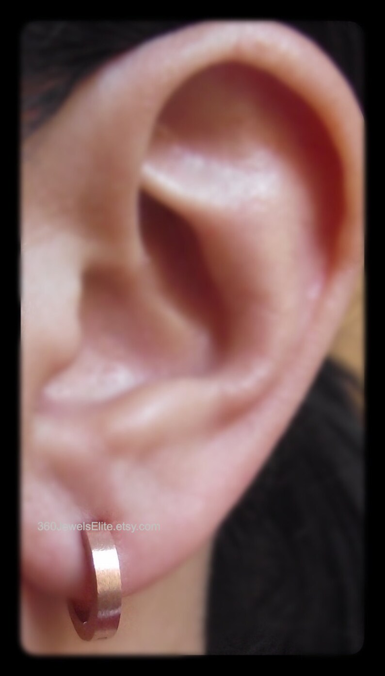 14 gauge hoop earrings 14G rose gold hoop earrings men's Etsy