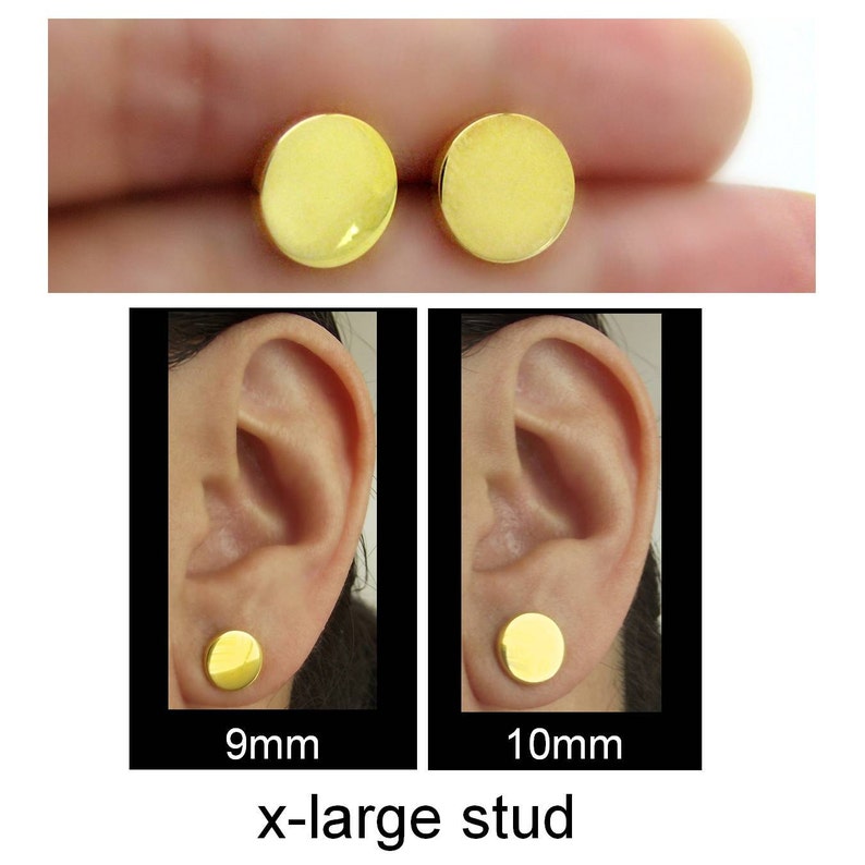 Men's Stud Earrings Daybreak Stud Earrings Flat Disc - Etsy