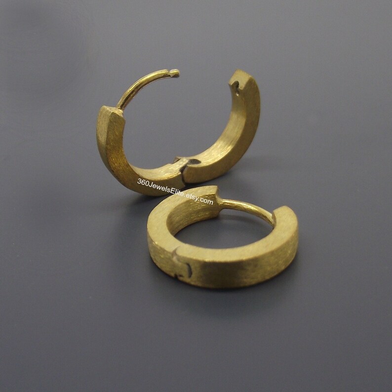 Golden Mustard Hoop Earrings Mens Earrings Cartilage Etsy