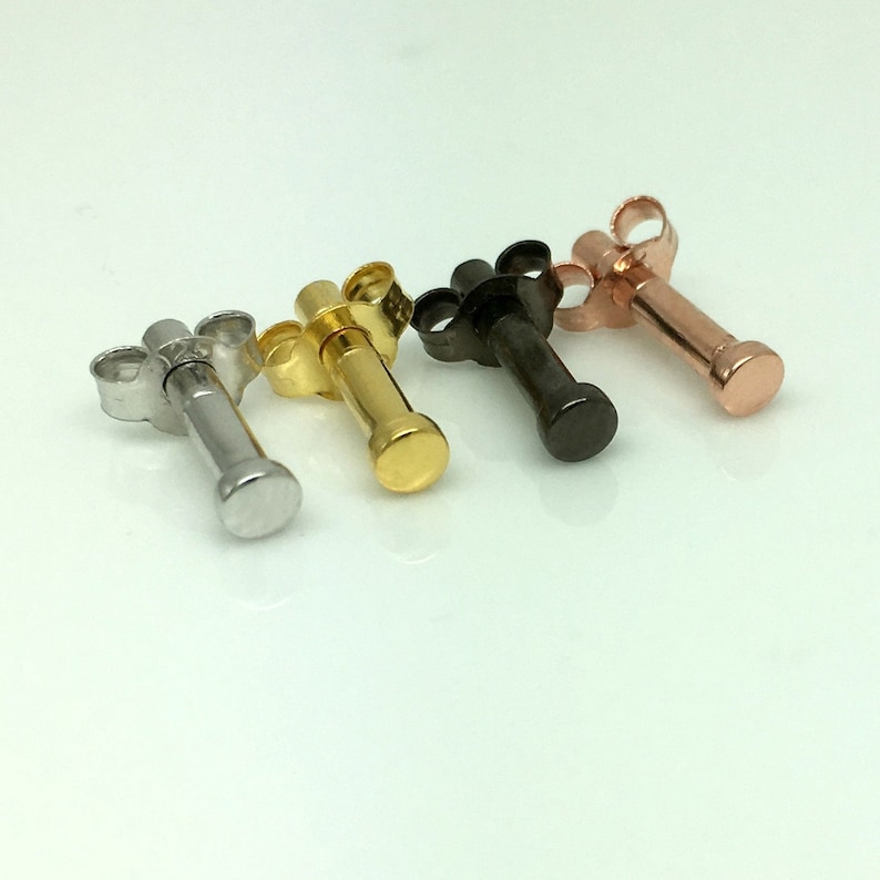 12 Gauge Stud Earrings Men's Gauged Earrings Cartilage Etsy