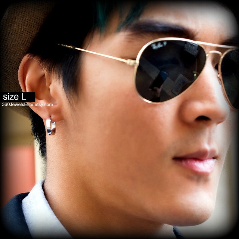 Large Hoop Earrings For Men Custom Gauged Earrings Gauge Etsy