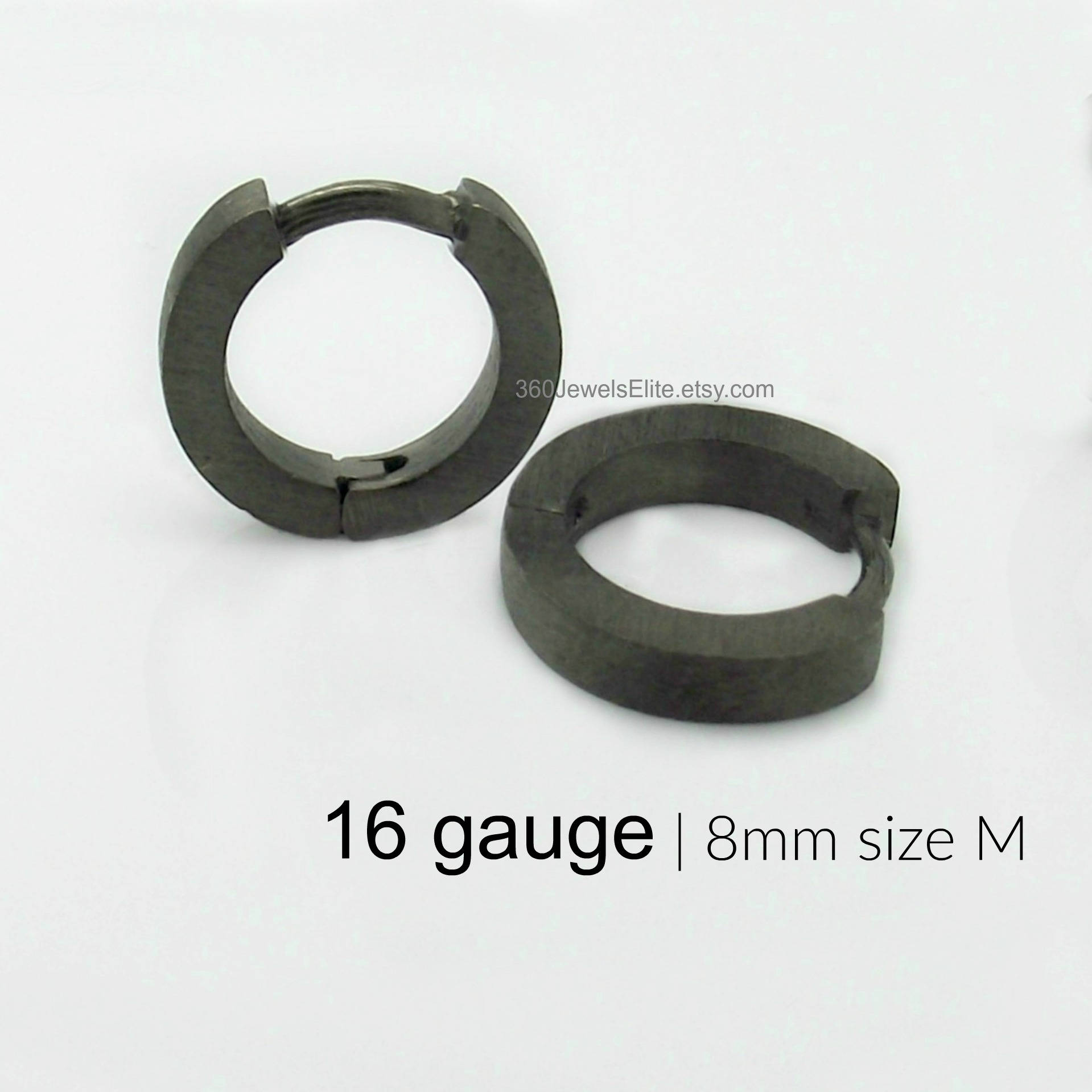 16 gauge hoop earrings 16 gauge cartilage earrings charcoal | Etsy