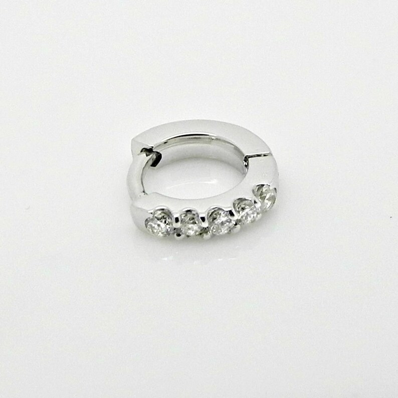 Tiny Gold Hoop Earring Diamond Hoop Earring Cartilage Etsy