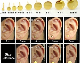 Men's stud earrings, daybreak stud earrings, flat disc stud earrings, gold stud earrings, earrings for men, fake plugs, Nail it Down 420 SY