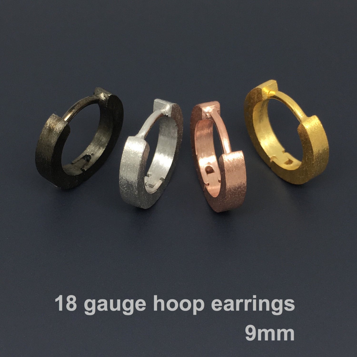 18 gauge hoop earrings rough cut hoops 18 gauge cartilage Etsy
