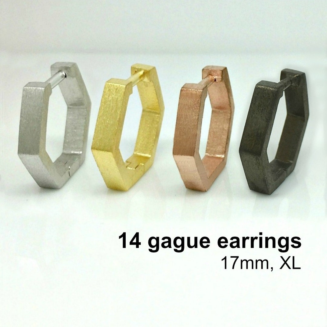 14 Gauge Cartilage Hoop Earrings 14G Earrings Extra Large Etsy