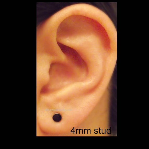 Buy 4mm Stud Earrings Black Gold Over Sterling Silver for Men